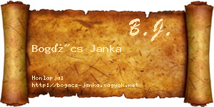 Bogács Janka névjegykártya